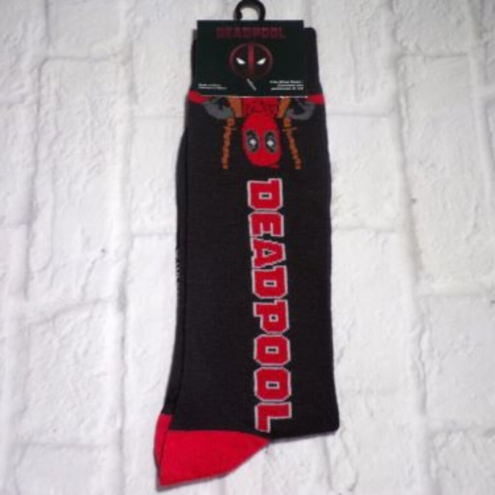 Marvel Deadpool Socks Shoe Size 6-12 NEW